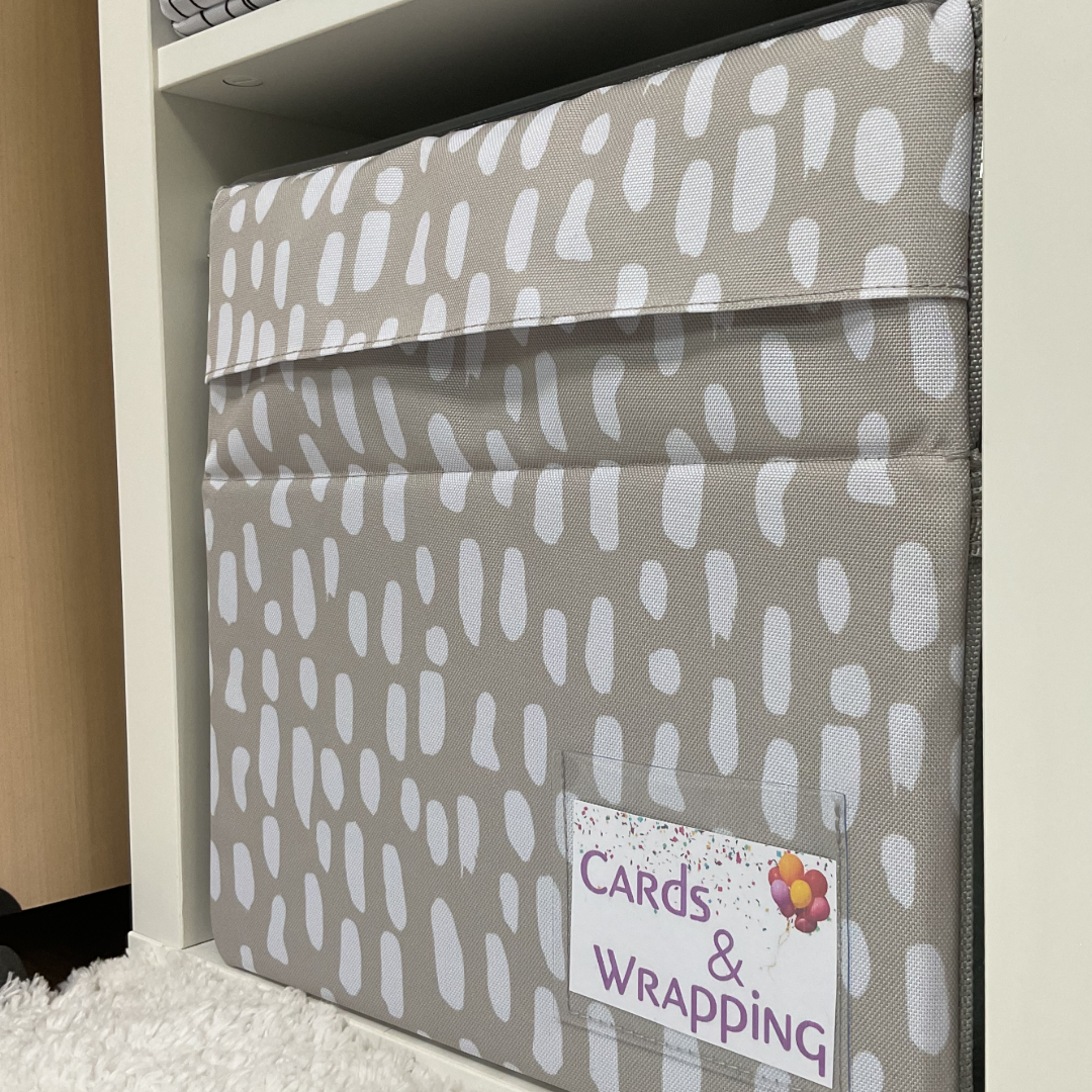 Scubl transparent storage box beige and white fitting inside IKEA Kallax unit